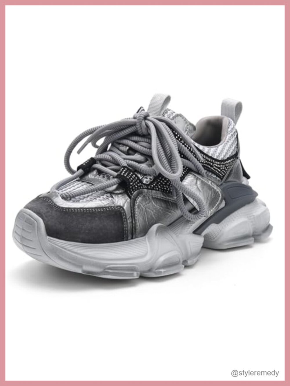 Women's Chunky Platform Sneakers Lace-Up Running Walking Casual Shoes